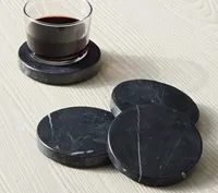 Sous-verre en pierre de conception haut de gamme, écologique, rond de 4 pouces, couleur personnalisée, décoration de table et accessoires, vente en gros