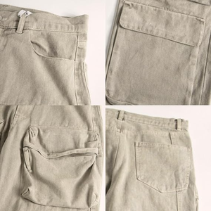 Pantalones Cargo informales rasgados para hombre, cintura elástica, cordón, pantalones transpirables para hombre, pantalones para correr, pantalones de chándal cónicos - Product Image 4