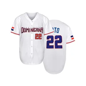 Hombres # 22 # Camiseta de Béisbol Bordada con 13 Letras - Camiseta Deportiva Dominicana - Transpirable y Absorbente de Humedad - Ropa de Manga Corta para Hombre - Product Image 5