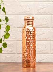 Handmade Modern Style Pure Copper <b>Metal</b> Health Care <b>Water</b> <b>Bottle</b> Hammered Design Copper <b>Water</b> Drinking <b>Bottles</b> With Glass - Product Image 6