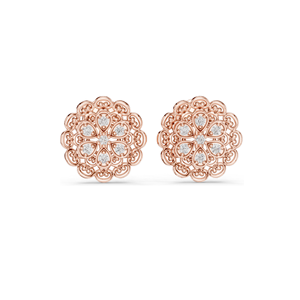 Boucles d'oreilles clous florales en diamant de laboratoire 0,126 CT, clarté VVS-VS EF, or 18 carats, 14 carats, 10 carats et argent 925, or rose, or jaune, or blanc - Product Image 2
