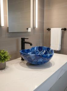 Lavabo rond en agate de luxe moderne fait à la main, écologique, couleur personnalisée, décoration de salle de bain à domicile, cadeau de retraite - Product Image 3