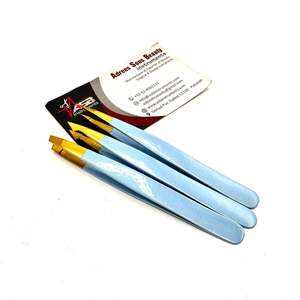 Ensemble de pinces à épiler en acier inoxydable antistatique durable avec impression de logo personnalisée, pinces à épiler inclinées, pointues, carrées, ciseaux à ressort OEM - Product Image 3