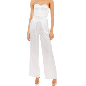 Pantalones de Mujer a la Moda, de Pierna Ancha, de Satén, de Alta Calidad, Hechos en Vietnam - Product Image 2