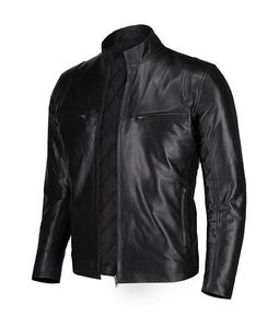 Douglas Slim Fit Veste En Cuir Noir Pour Homme - Product Image 3