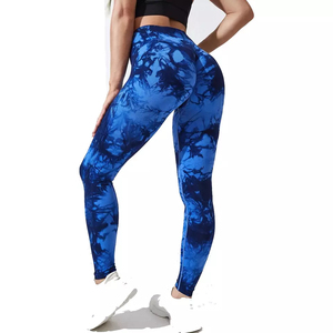 Pantalons de yoga pour femmes, taille haute, sans couture, à séchage rapide, respirants, à sublimation personnalisée transfrontalière, taille plus, couleur miel - Product Image 2
