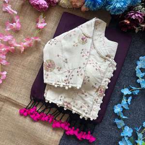 Blousewala presenta sari de algodón khadi con blusa, saris al por mayor en Surat - Product Image 2