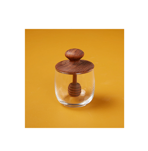 Tarro de 100ml y 200mL, caja hexagonal para miel, tarro para miel con tapa de madera y cuchara, forma redonda - Product Image 4