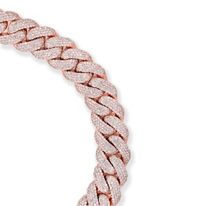 Chaîne à maillons cubains en or rose 10 carats avec diamant étincelant cultivé en laboratoire bijoux hip hop de luxe glacés audacieux pour cadeau de mariage et de fête - Product Image 2