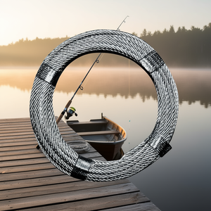 Câble de pêche en acier galvanisé recouvert de plastique, 5,0 6,0 mm, longueur 10 m, 6 x 12 + 1 FE, résistance minimale à la rupture 9,19 KN - Product Image 3