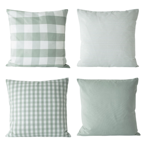 หมอนอิงผ้าฝ้ายทอแม่เหล็ก 100% ลายพืชและลายทาง - Product Image 3