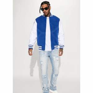 OEM Vente en gros Personnalisable Chenille Broderie Laine Manches Stand Letterman Vintage Baseball Bomber Hiver Respirant Coupe-vent - Product Image 5