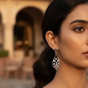 Pendientes Colgantes de Plata 925 con Circonita Cúbica para Mujer, Estilo Clásico Religioso de Moda, Material Oro Rosa y Platino, Regalo - Product Image 3