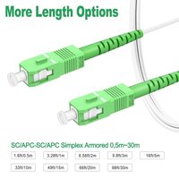 Câble de brassage fibre optique blindé OS2 SC APC monomode simplex 9/125µm 20m pour réseau Internet FTTH