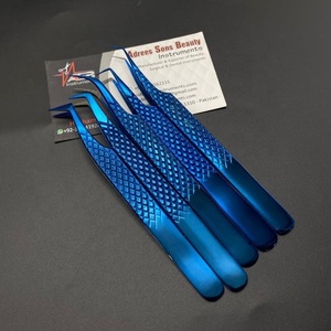 Pince à épiler d'extension de cils à pointe de fibre en forme de L à 45 degrés de marque privée Extension de cils de volume en acier inoxydable durable - Product Image 3