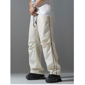 Classic <b>Men</b> Casual Pants, <b>Elastic</b> Waist Drawstring Striped Workout Pants <b>Trousers</b> with Pockets Sporty - Product Image 2