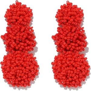 Boucles d'oreilles en perles de rocaille légères faites à la main les plus vendues Cadeau à la mode de conception de couleur personnalisée unique - Product Image 1