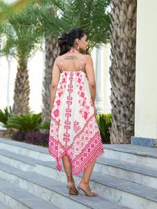 Vestido largo de algodón indio hecho a mano elegante fiesta de verano y boda/ropa de luna de miel para niñas regalo de novia personalizado suministro ODM - Product Image 4