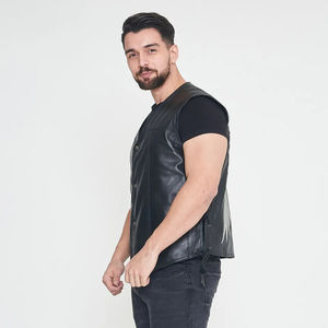 Gilet de motard en cuir de vachette pour hommes, meilleure qualité, à prix raisonnables, nouveau gilet en cuir de vélo dernier cri pour hommes et adultes - Product Image 4