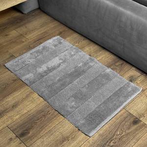 Touch Cool Gray Handwoven Cotton Bathroom Rug Natural Woven Floor Mat 50x80 cm - Product Image 2