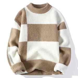 Pull en tricot d'hiver personnalisé pour homme, haut de gamme, manches longues, pull-over tendance, couleurs personnalisées, tailles, logo brodé - Product Image 5