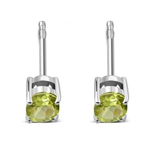 Pendientes de botón ovalados de peridoto geométrico de plata de ley chapados en rodio, modernos y románticos, al por mayor, para compromiso, boda o regalo de fiesta - Product Image 4