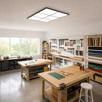 Plafonnier rectangulaire moderne à grille pour bureaux et ateliers
