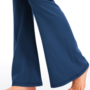 Women's <b>High</b>-<b>Waisted</b> Wide Leg Flared Plaid <b>Yoga</b> Pants <b>Crossover</b> <b>Flare</b> Sports Tights XXS Size Polyester+Spandex Full Length - Product Image 6