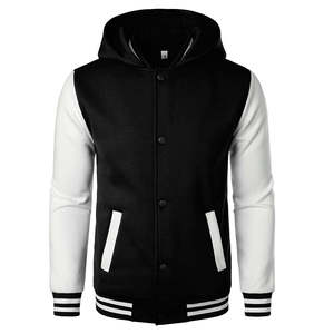 Chaqueta Varsity de Moda Invernal para Hombre, Estilo Urbano, Cuello Alto, Estilo Béisbol, Bolsillos Laterales Delanteros, Transpirable, Vintage - Product Image 1