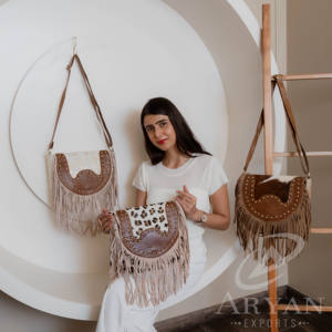 กระเป๋าหนังนิ่มประดับพู่รูปสัตว์, กระเป๋าหนังวัวเสี้ยวสำหรับผู้หญิงแฟชั่นขายดีกระเป๋าสะพายข้างทรงถัง - Product Image 4