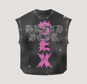 Ensemble chemise courte et short sans manches 2 pièces coupe ample personnalisé pour hommes Ensemble sans manches 100% coton sérigraphié avec logo personnalisé - Product Image 2