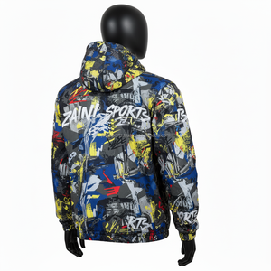 Chaqueta cortavientos de poliéster de alta calidad, estilo Streetwear con estampado gráfico con chaqueta cortavientos bordada con logotipo personalizado para hombre - Product Image 3
