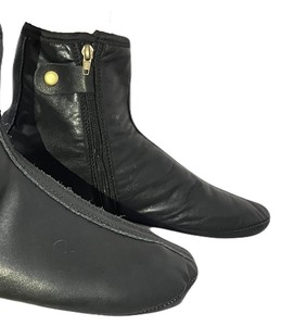 Chaussettes en cuir unisexes sur mesure avec fermeture éclair | Chaussettes en cuir chaudes de saison d'hiver en cuir d'origine - Product Image 2