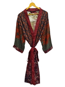 ชุดกิโมโนผ้าไหมลายดอกแบบวินเทจชุดส่าหรีเสื้อคลุมปาร์ตี้ชายหาดผ้านุ่มงานแฮนด์เมดสไตล์อินเดียเสื้อคลุมผ้าไหมสไตล์อินเดีย2025ล่าสุด - Product Image 2