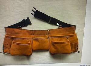 Tablier professionnel en cuir à double poche CRUIZE modèle CE-1253 pour outils à main - Product Image 5