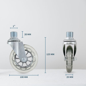 ล้อ PU ใสขนาด 100 มม. แบบไม่ต้องเติมลม พร้อมก้านเหล็กขนาด 1 นิ้ว สำหรับโต๊ะครัว - Product Image 2