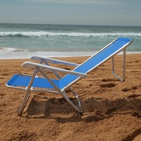 Chaise de plage pliable en aluminium avec tissu en maille, légère, portable, 8 positions inclinables, allongement plat, pour le camping en plein air, les voyages
