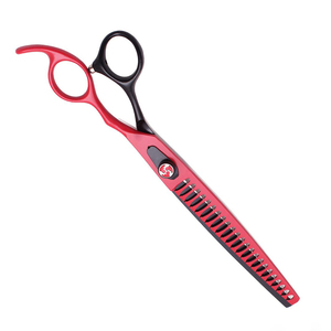 Tijeras de Entresacar Profesionales de Acero Inoxidable, Ligeras, Negras y Rojas, para Peluquería - Product Image 2