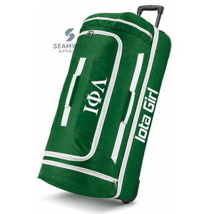 Iota phi Lambda sorority กระเป๋าเดินทางล้อลากแบบพกพา, กระเป๋าเดินทางล้อเรียบที่จับกล้องส่องทางไกลความจุขนาดใหญ่ - Product Image 1