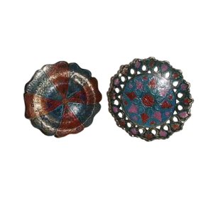 Bol de service de nourriture en métal de cadeaux multicolores classiques faits à la main pour le restaurant et l'hôtel - Product Image 1