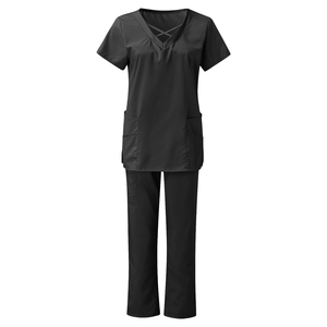 Nuevo diseño de manga corta uniforme de enfermera Unisex cuello en V médico uniforme mejor Hospital Scrub uniformes conjuntos - Product Image 5