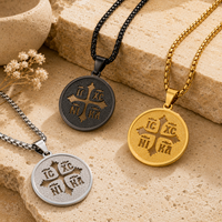Collier avec pendentif en forme de croix orthodoxe ARNAN IC XC NIKA, en acier inoxydable, bijoux religieux chrétiens, vente en gros, cadeau de Noël