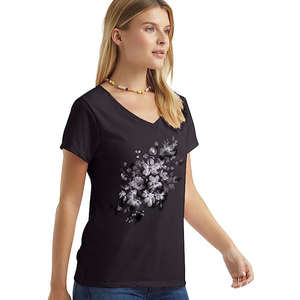 T-shirt personnalisé pour femmes avec logo personnalisé T-shirt sérigraphié pour femmes avec impression T-shirt personnalisé pour femmes avec logo - Product Image 6