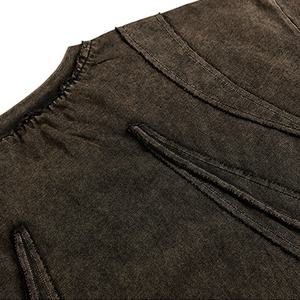 Nueva ropa de calle, camiseta de gran tamaño con hombros caídos, camisetas de manga corta con cuello simulado Vintage desgastadas para hombre, OEM - Product Image 4