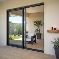 Porte coulissante moderne avec moustiquaire pour intérieur salon jardin appartement centre commercial garage application extérieure polyvalente