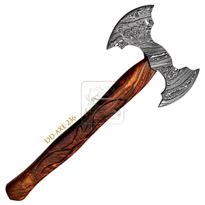 Wholesale Outdoor DD-AXE231 Viking Style Bushcraft Axe Damascus Steel Wood Handle Camping DIY Grade Forest Chopping Cutting - Product Image 6