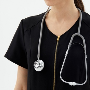 Uniformes de manga corta con diseño de moda, conjunto de uniformes médicos con cuello en V, camisetas y pantalones médicos elásticos suaves, uniformes para mujer - Product Image 2
