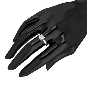 Bague Classique Élégante pour Femme en Or Jaune et Blanc 9K avec Diamant de Laboratoire de 1,02 Carats, Clarté VS, Couleur EF, Taille Brillant, Certifié IGI - Product Image 2