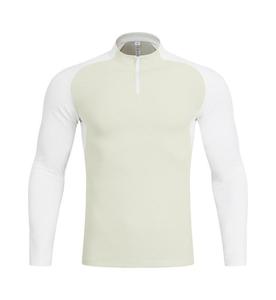 Offre Spéciale solide uni teint Golf entraînement à manches longues chemise surdimensionné blanc col rond Slim Fit quart Zip décontracté sport hommes sweat - Product Image 4