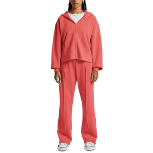 Ensemble de survêtement pour femme de qualité supérieure, à capuche, coupe classique, streetwear, respirant, uni, avec logo personnalisé, fabriqué en usine - Product Image 1